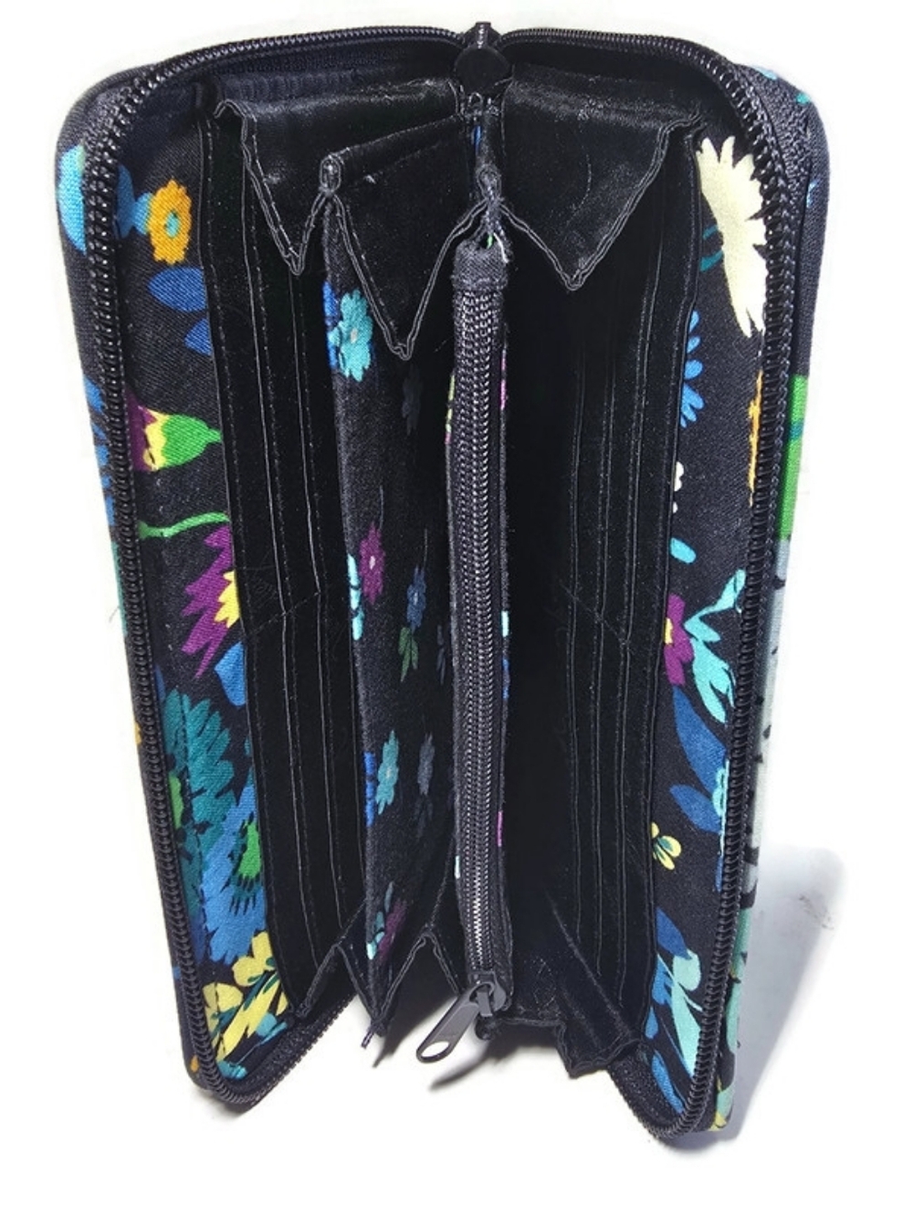 Vera Bradley Midnight Blues Accordion Wallet Zip Around Clutch Retired - Picture 10 of 15